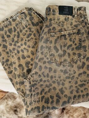 We The Free Leopard Print High-Rise Jeans - Tan and Black